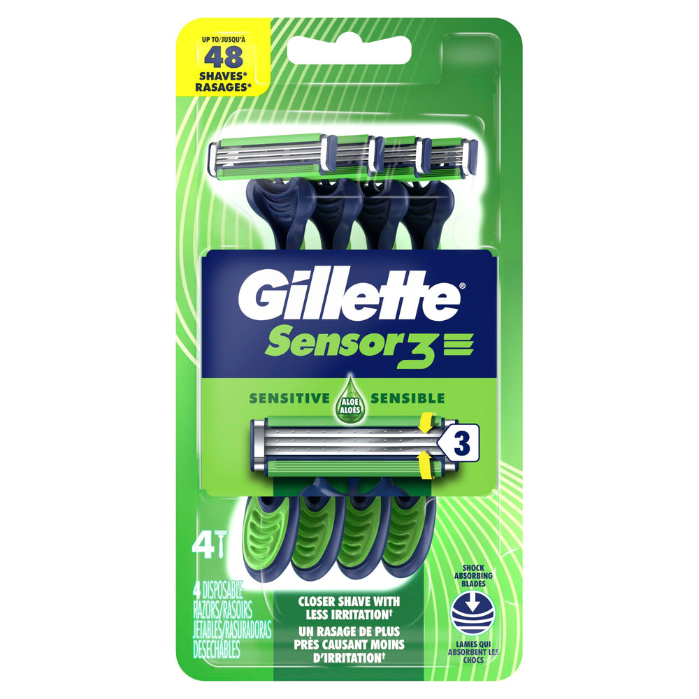 Gillette Sensor3 Sensitive in bathroom setting for everyday grooming routine