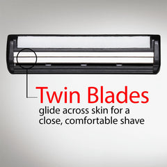 Gillette TRAC II Lubrastrip closeup demonstrates smooth glide.