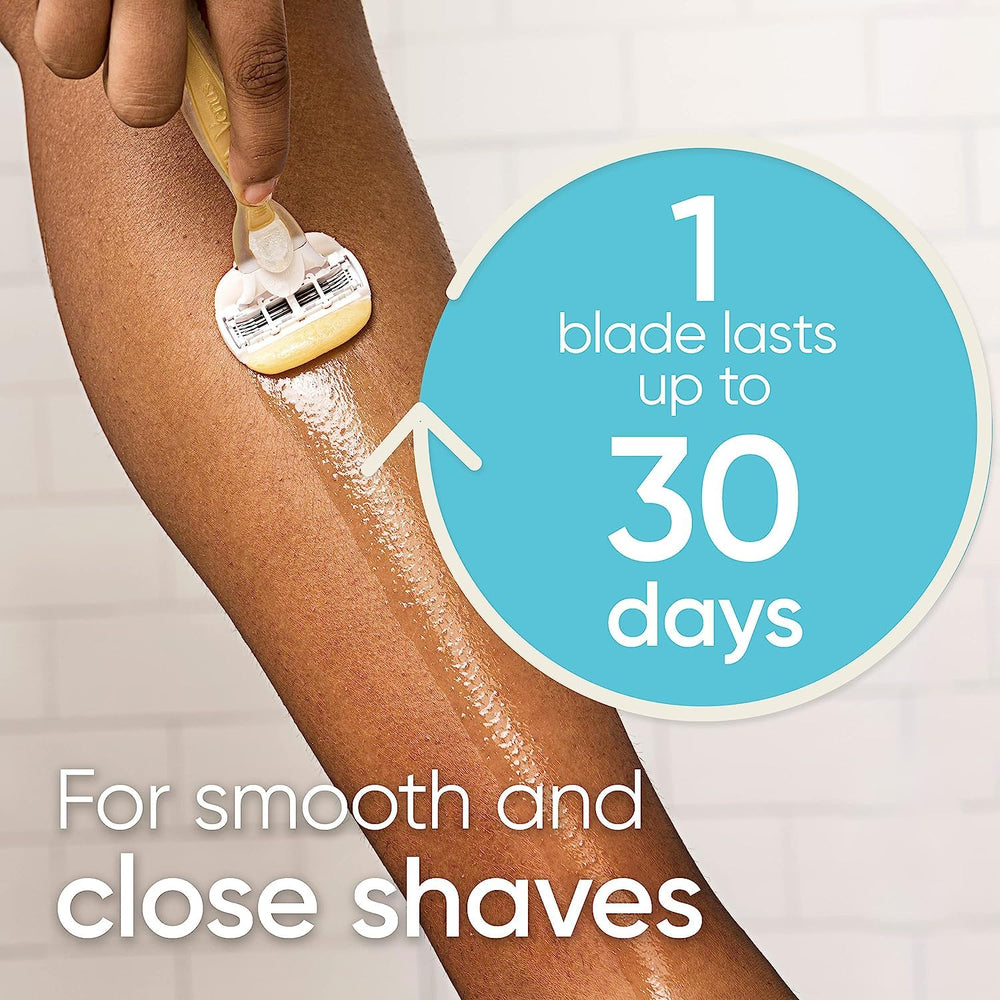 Gillette Venus adaptive pivoting design follows body contours for easier angle.