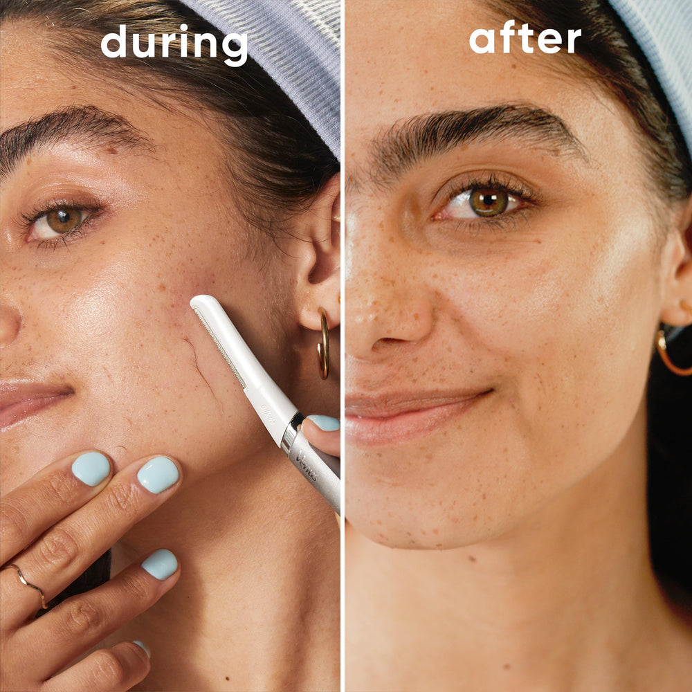 Gillette Venus cleansing primer with dermaplaning hydration setup for prep