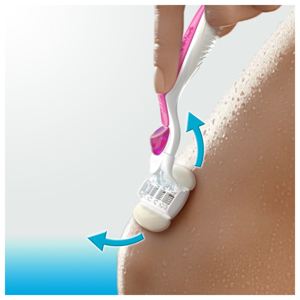 Gillette Venus ComfortGlide close-up demonstrates five blades designed for a close shave
