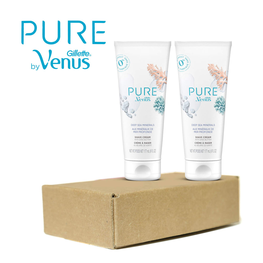 Gillette Venus PURE Shea Butter texture close-up highlights moisturizing skin protection.