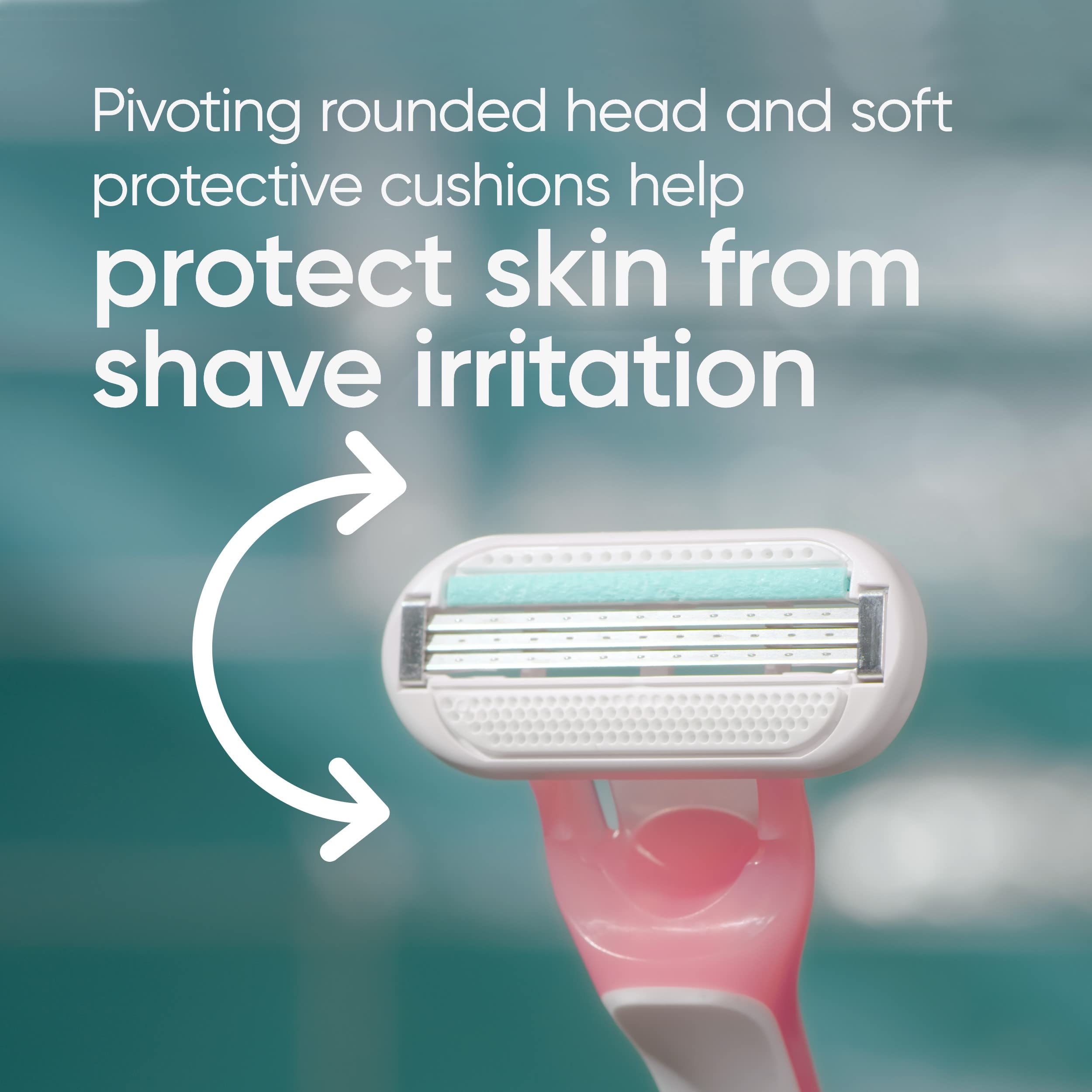 Gillette Venus ergonomic handle angle demonstrating secure grip and precise control