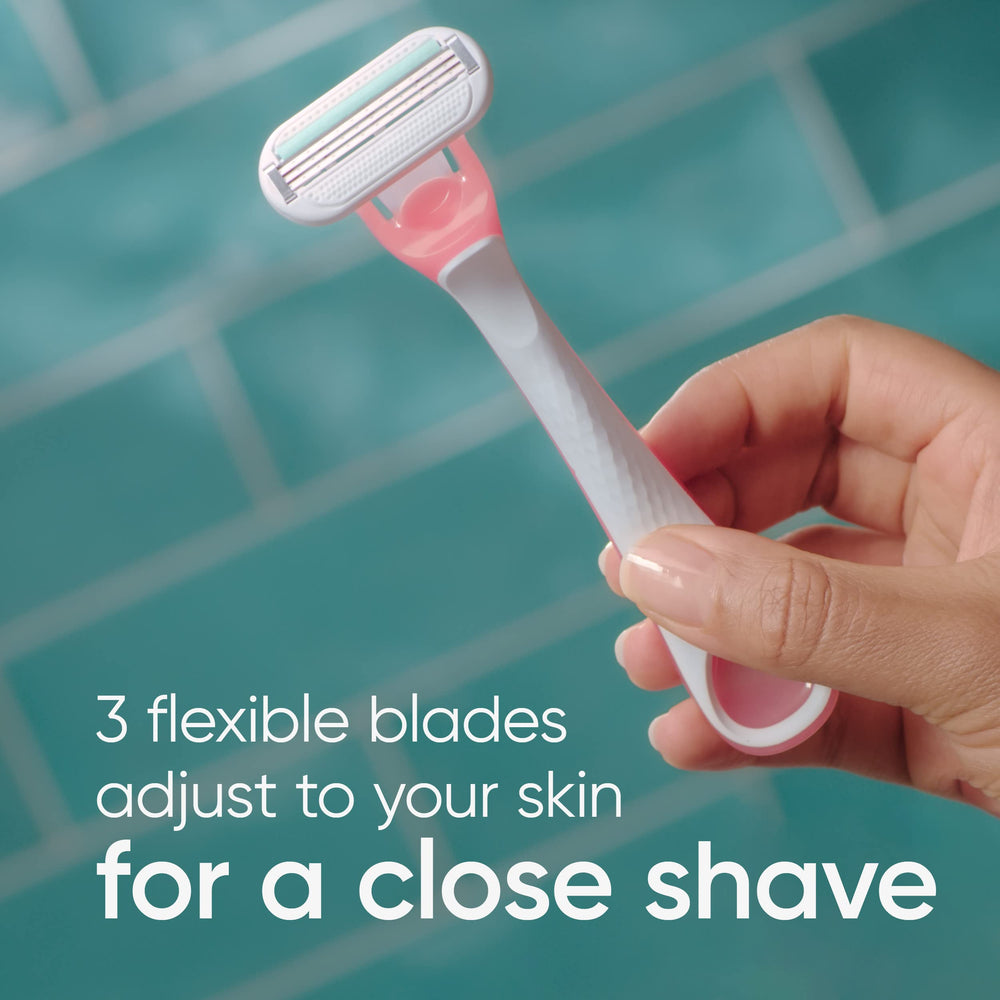 Gillette Venus single razor displayed on white surface highlighting ready-to-use convenience