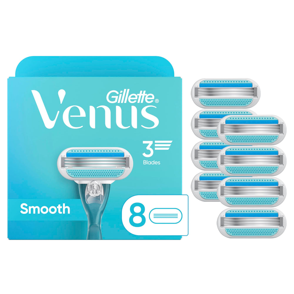 Gillette Venus Smooth refill packaging for an eight-count supply.