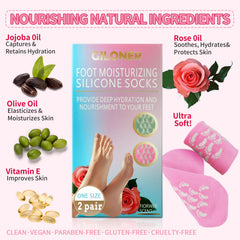 Giloner foot moisturizing socks colors pink and green offering customizable pampering