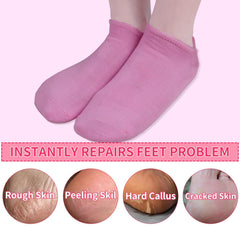 Giloner foot moisturizing socks inner gel close-up features rose and vitamin E