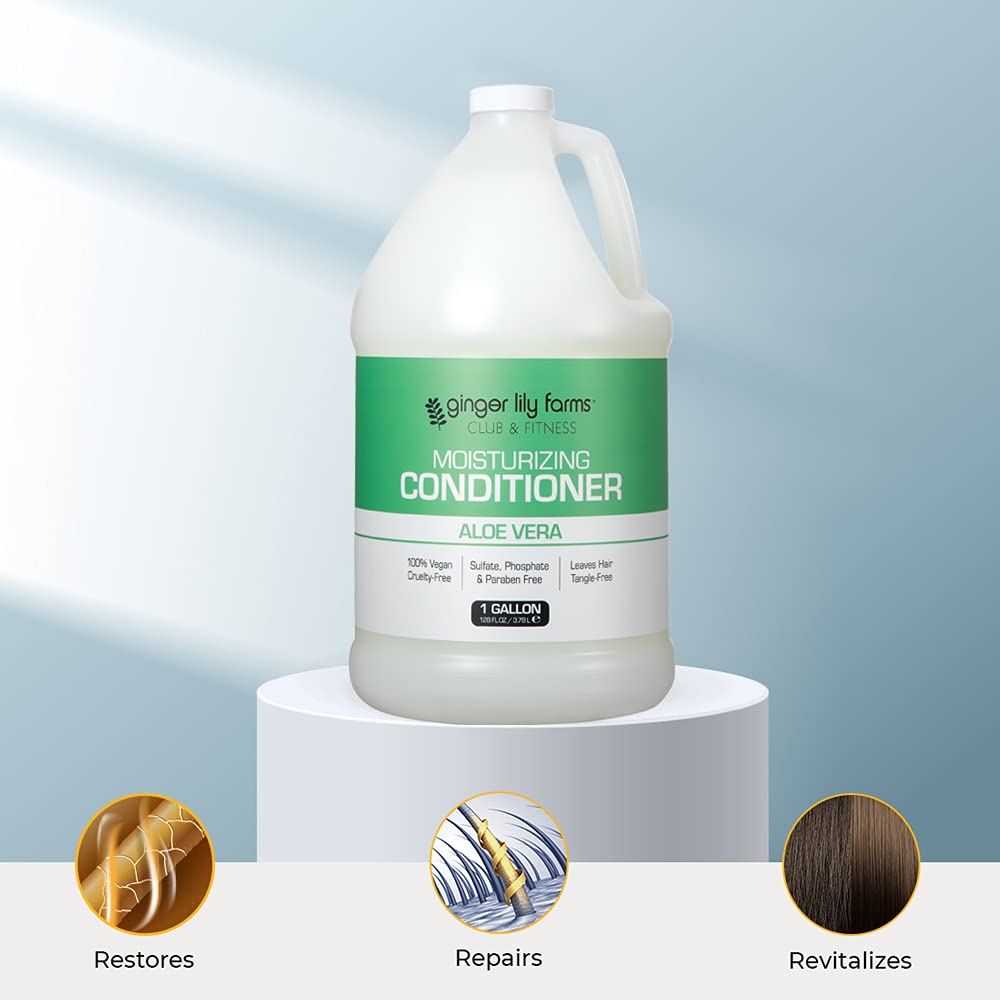 Ginger Lily Farms Aloe Vera scented conditioner offers soothing fragrance for daily care.