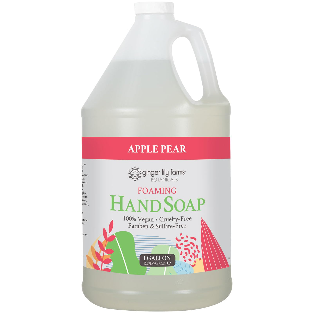 Ginger Lily Farms Apple Pear foaming soap bottle promotes clean, refreshed hands.