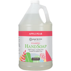 Ginger Lily Farms Apple Pear foaming soap bottle promotes clean, refreshed hands.