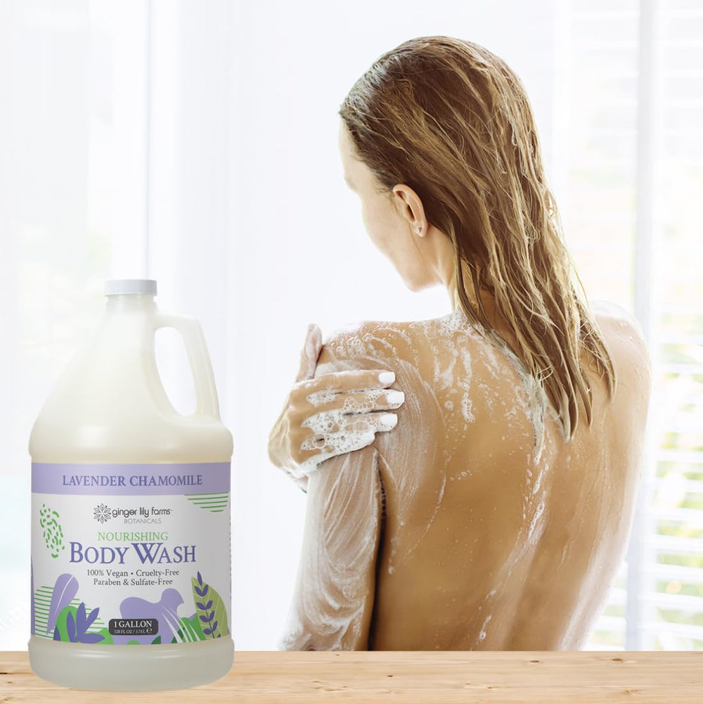 Ginger Lily Farms Botanicals body wash cap facilitates easy, mess-free refills.