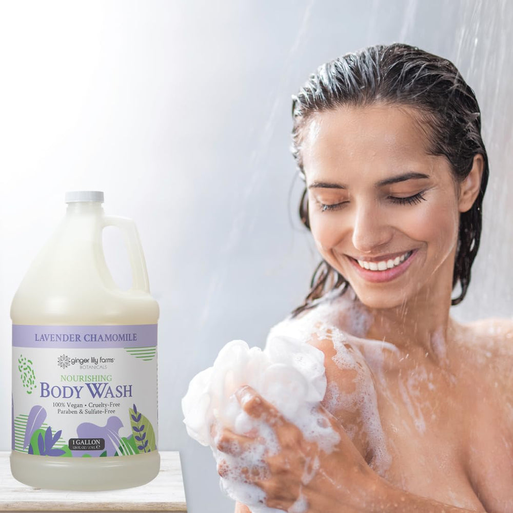 Ginger Lily Farms Botanicals body wash lather forms rich, creamy foam.