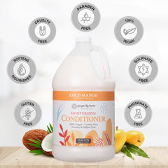 Ginger Lily Farms Botanicals coco mango scent closeup hints at rich conditioning