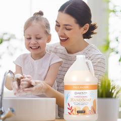 Ginger Lily Farms Botanicals Coco Mango refill label emphasizes toxin-free, vegan soap for clean routines.
