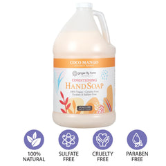 Ginger Lily Farms Botanicals Coco Mango refill pour demonstrates quick-lather performance for busy households.