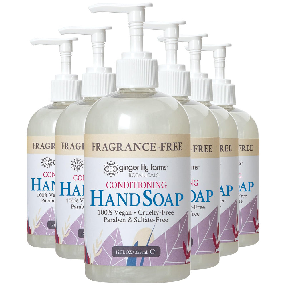 Ginger Lily Farms Botanicals hand soap pump 6-pack offers gentle cleansing for daily, sensitive-skin use.