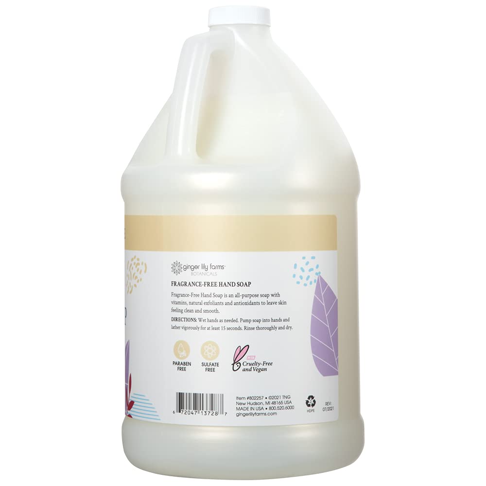 Ginger Lily Farms Botanicals hand soap refill in use highlights silky lather and skin hydration.