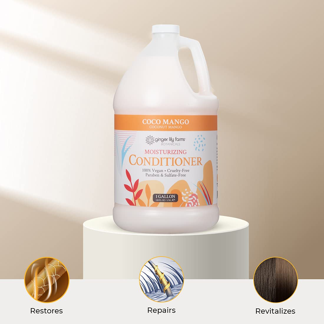 Ginger Lily Farms Botanicals moisturizing conditioner application demonstrates even coverage for smooth hair