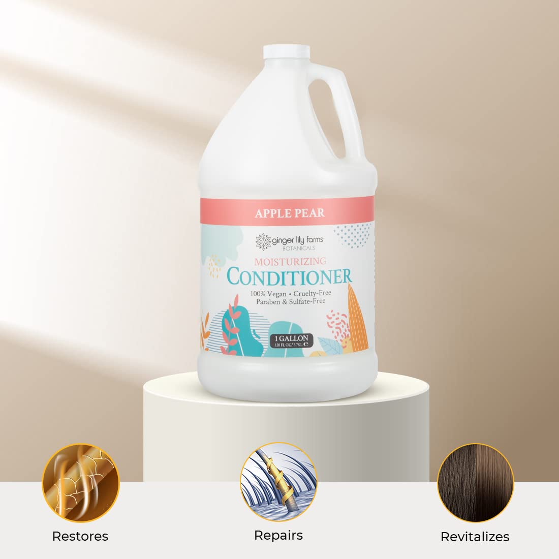 Ginger Lily Farms conditioner label close-up showing vegan and cruelty-free claims
