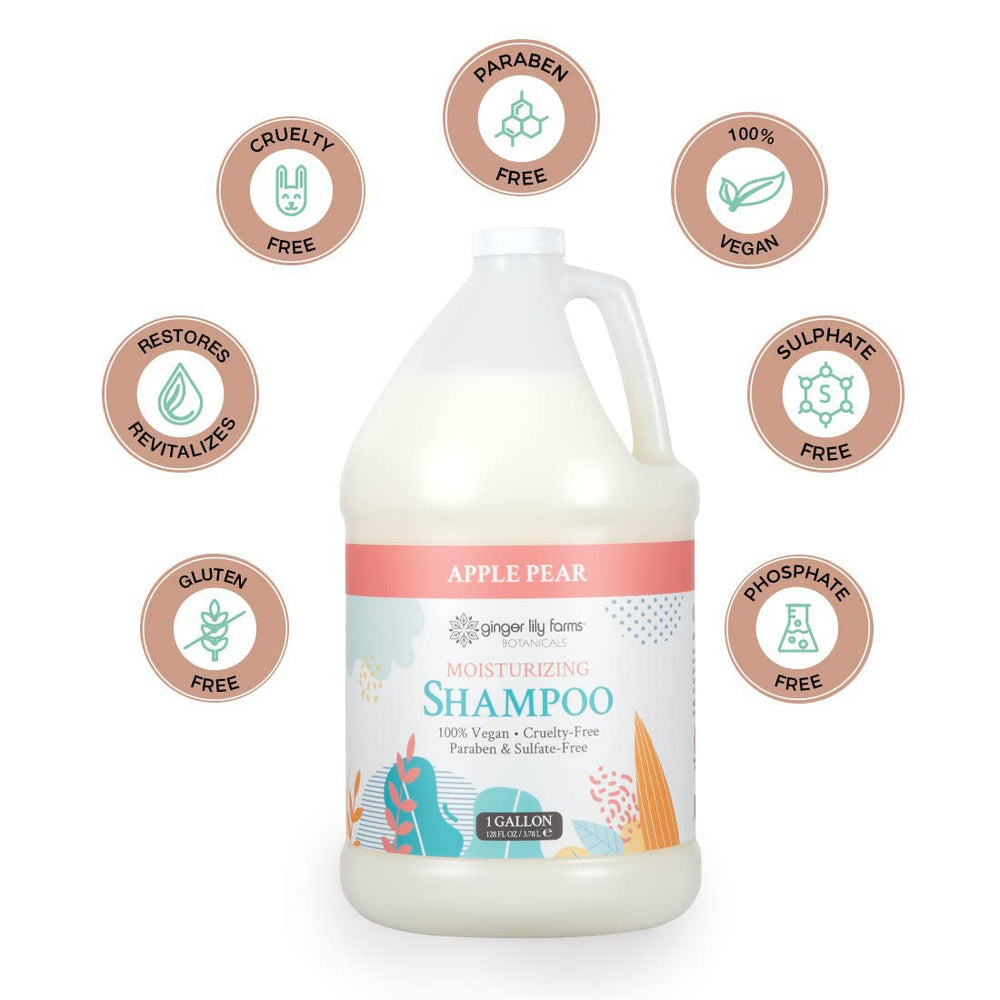 Ginger Lily Farms Botanicals moisturizing shampoo lather scene showing rich hydration on hair.