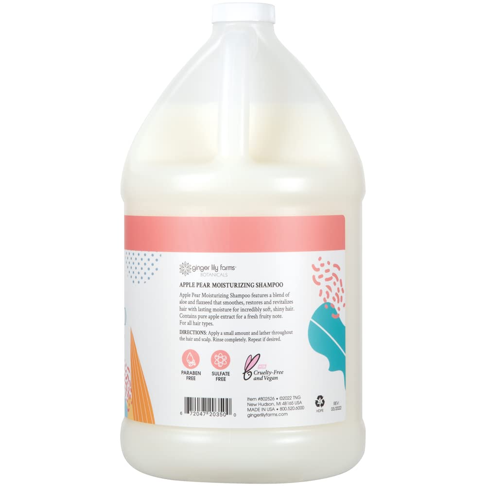 Ginger Lily Farms Botanicals moisturizing shampoo being poured for easy application and lasting moisture.