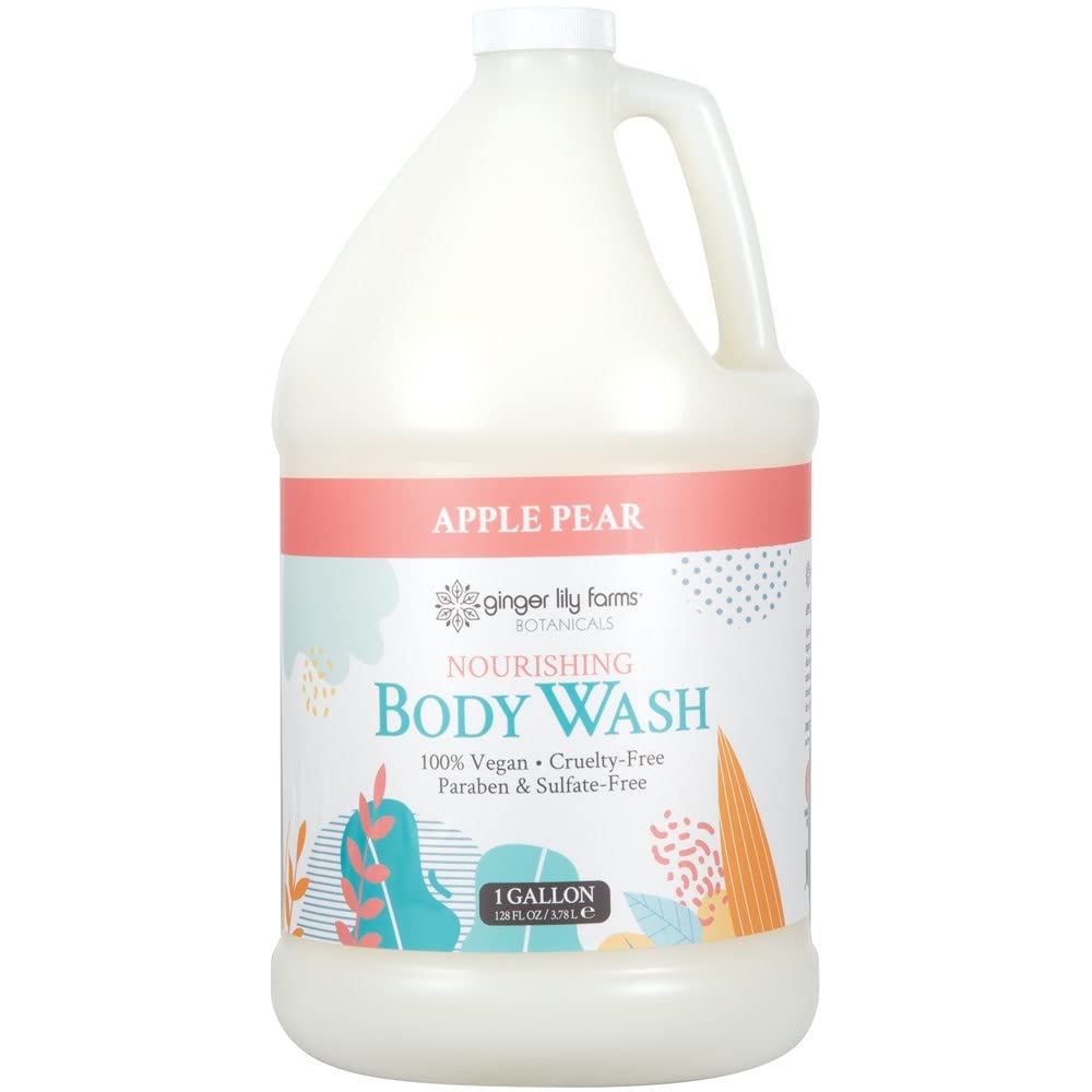 Ginger Lily Farms Botanicals Nourishing Body Wash Apple Pear bottle delivers gentle hydration