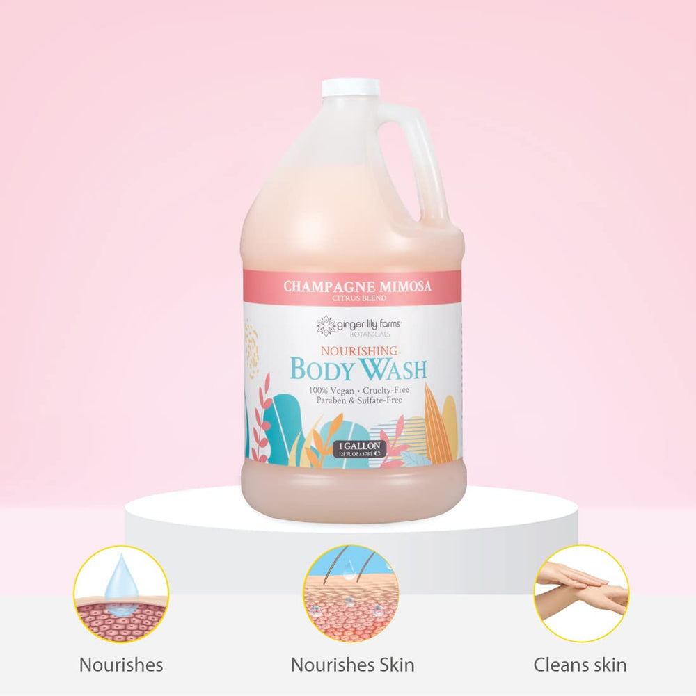 Ginger Lily Farms Botanicals Nourishing Body Wash foam evenly coats skin for cleansing
