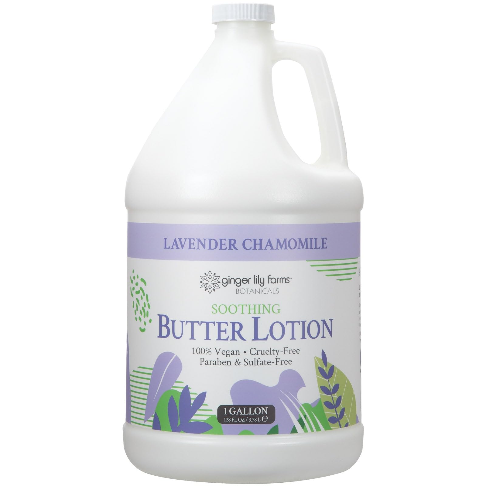 Ginger Lily Farms Botanicals soothing lotion bottle delivering quick non-greasy hydration for silky skin.