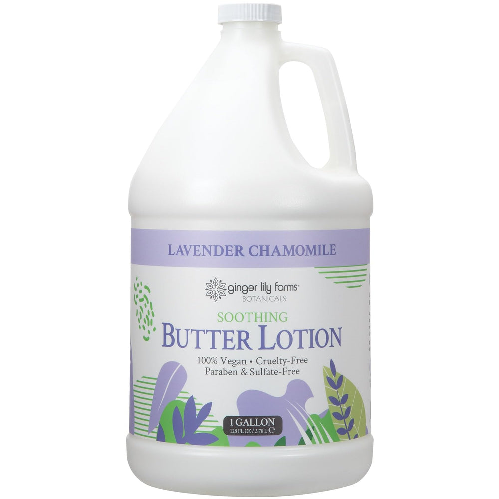 Ginger Lily Farms Botanicals soothing lotion bottle delivering quick non-greasy hydration for silky skin.