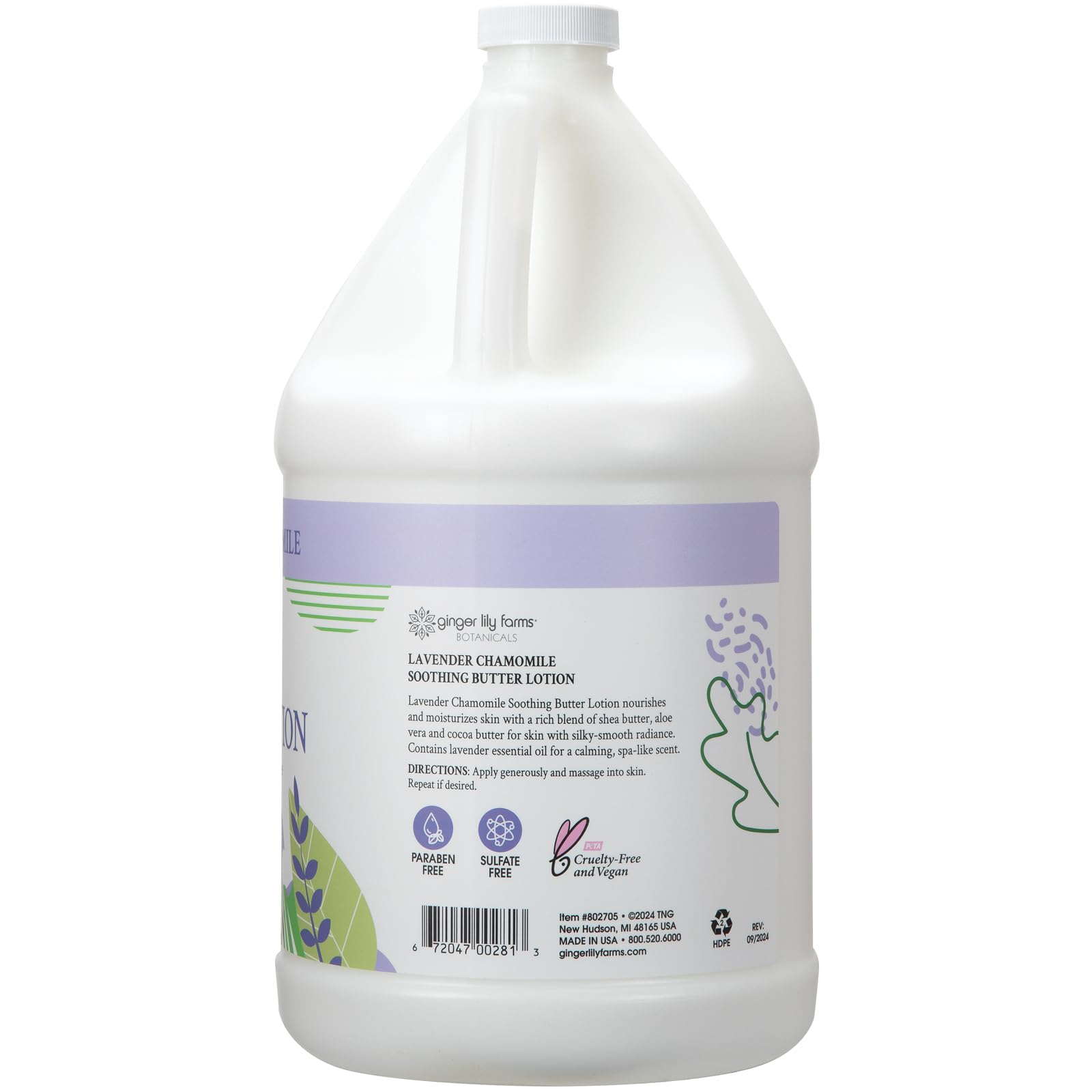 Ginger Lily Farms Botanicals vegan and cruelty-free logo close-up.