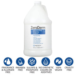 Ginger Lily Farms Botanicals ZeroDerm conditioner being applied for gentle detangling and shine.