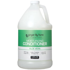 Ginger Lily Farms Club & Fitness conditioner bottle on shelf; weightless hydration for salon or home use.