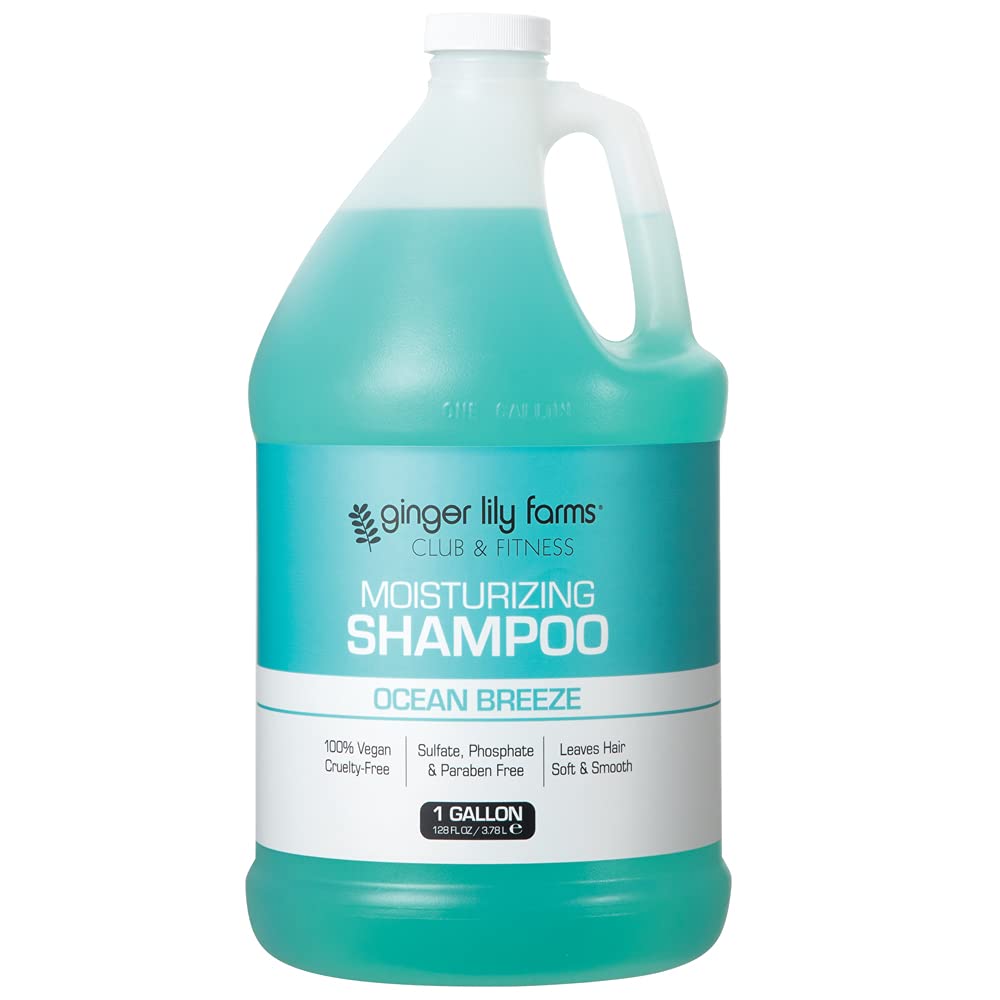 Ginger Lily Farms Club & Fitness Moisturizing Shampoo bottle pour for all hair types