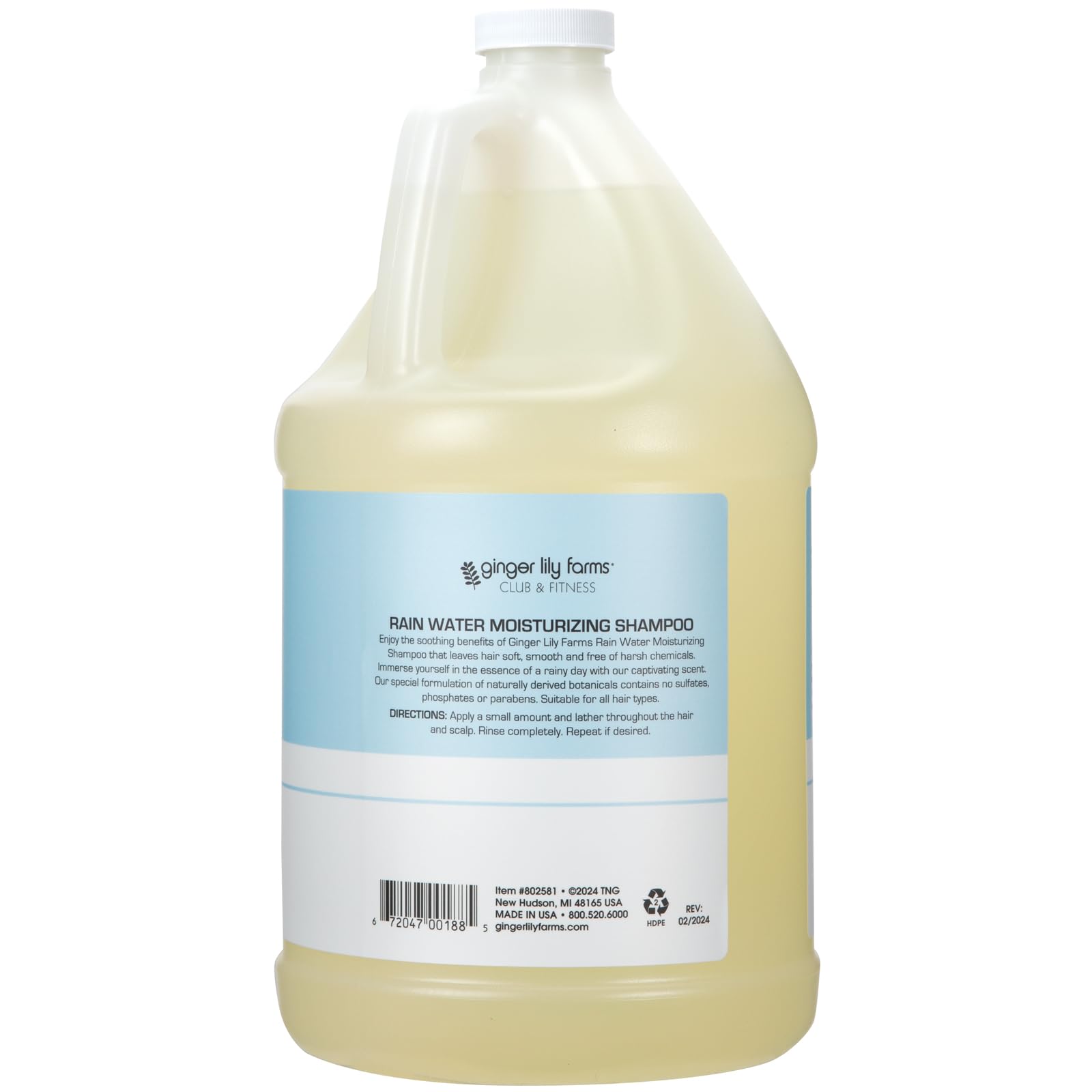 Ginger Lily Farms Club & Fitness shampoo lathers to reveal soft, shiny hair.