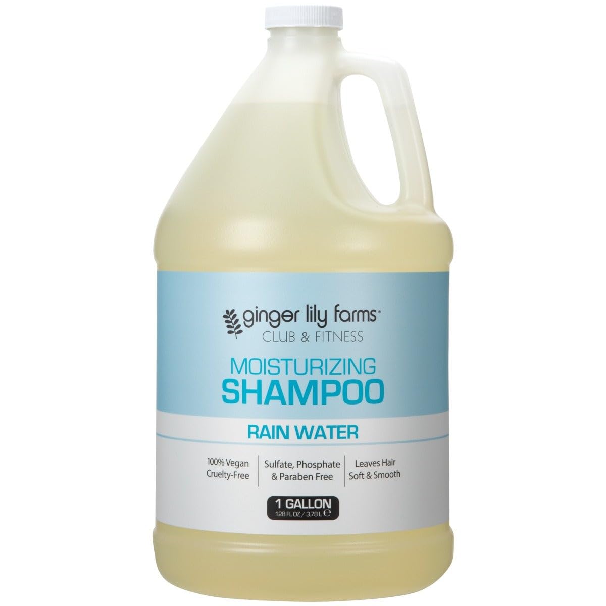 Ginger Lily Farms Club & Fitness shampoo pour delivering smooth, hydrated hair.