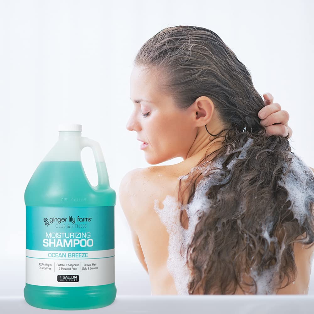Ginger Lily Farms Club & Fitness Shampoo lather smooths and hydrates strands