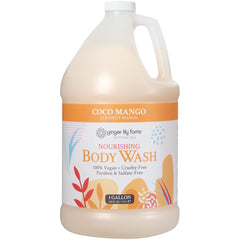 Ginger Lily Farms Botanicals Coco Mango bottle with creamy lather promise for daily hydration.
