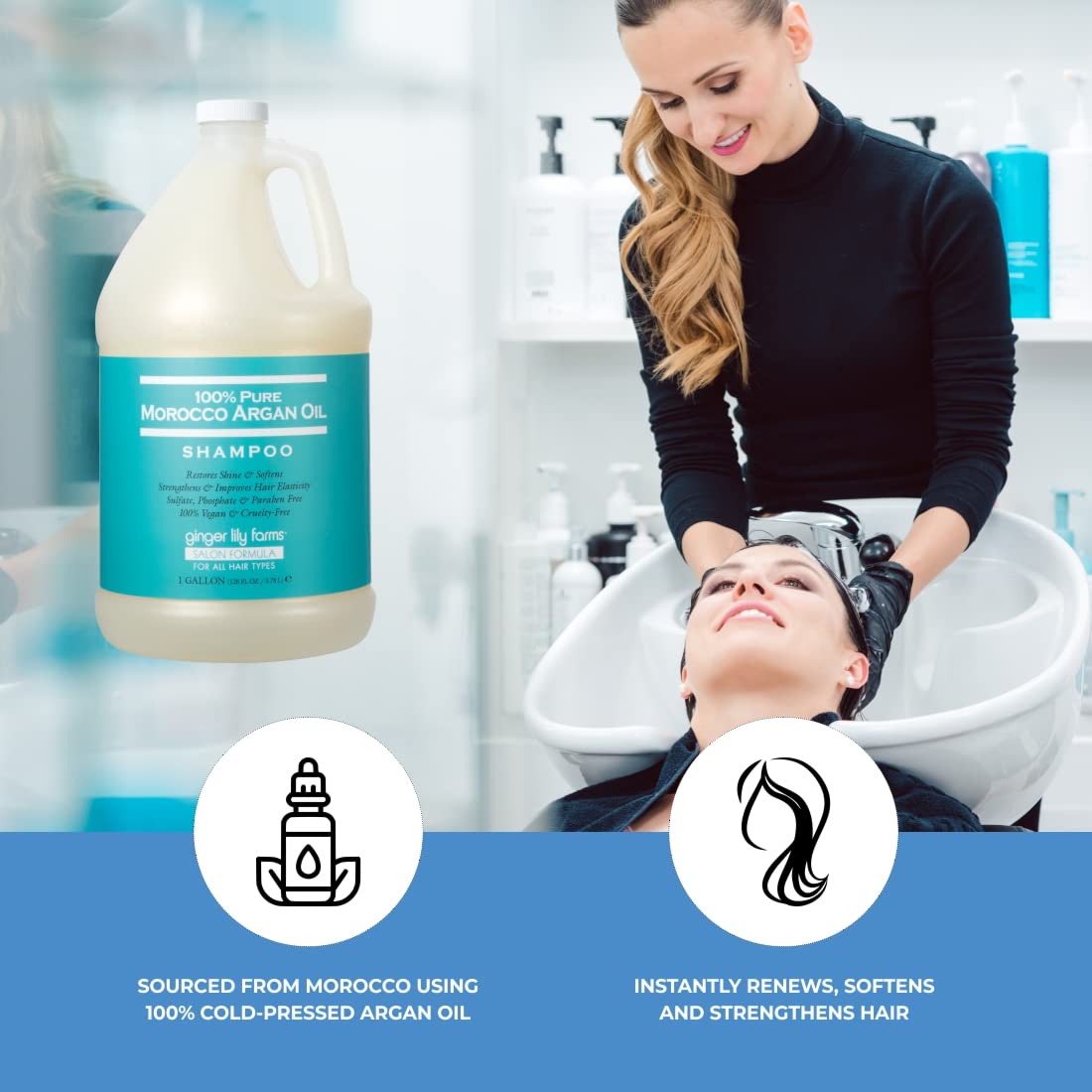 Ginger Lily Farms cruelty-free PETA logo signals ethical vegan shampoo
