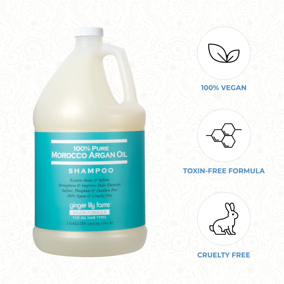 Ginger Lily Farms gallon refill packaging promotes eco-friendly salon refills
