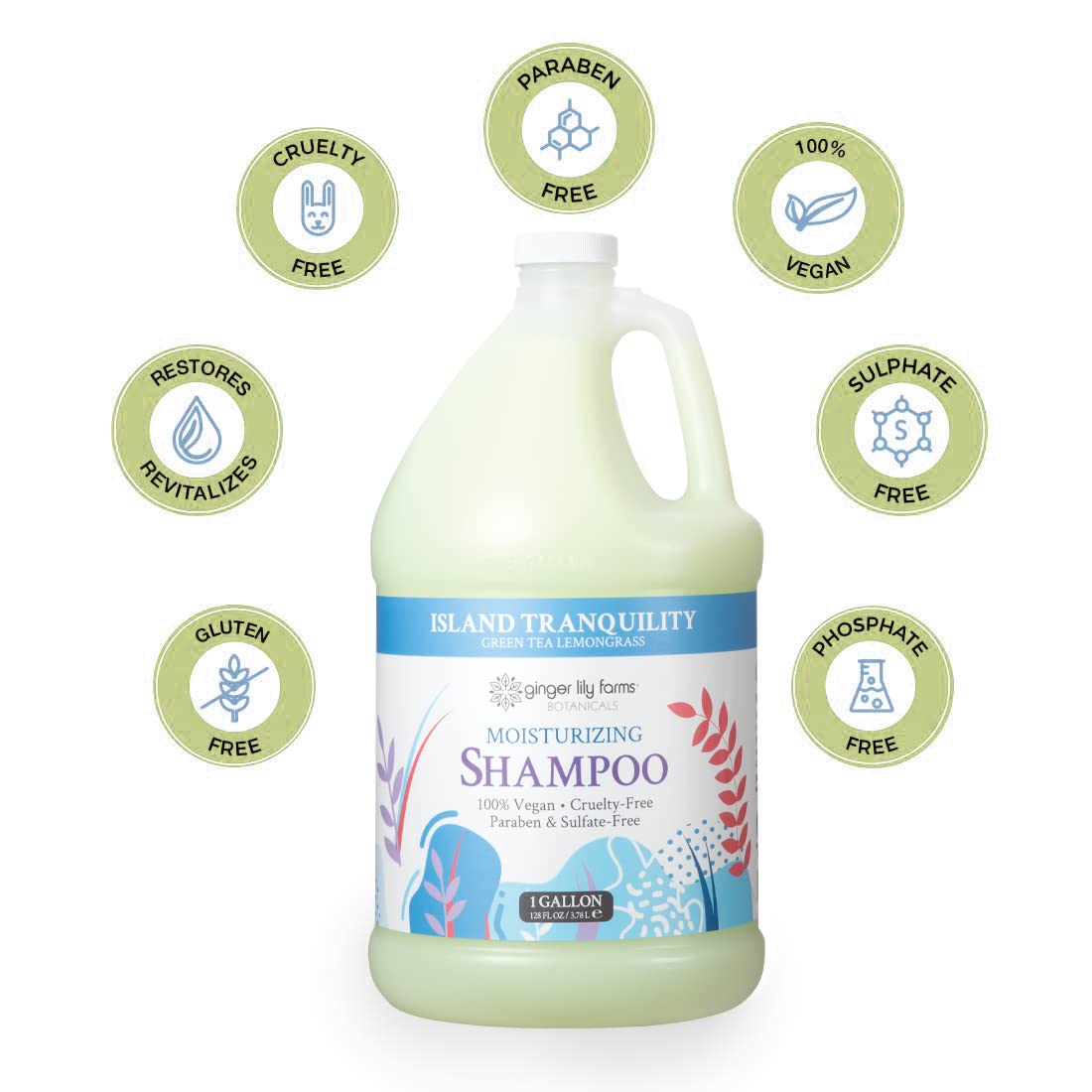 Ginger Lily Farms green tea lemongrass scent close-up conveys calming aromatherapy.