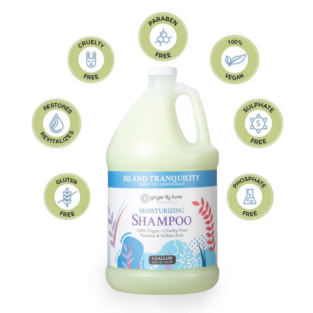 Ginger Lily Farms green tea lemongrass scent close-up conveys calming aromatherapy.