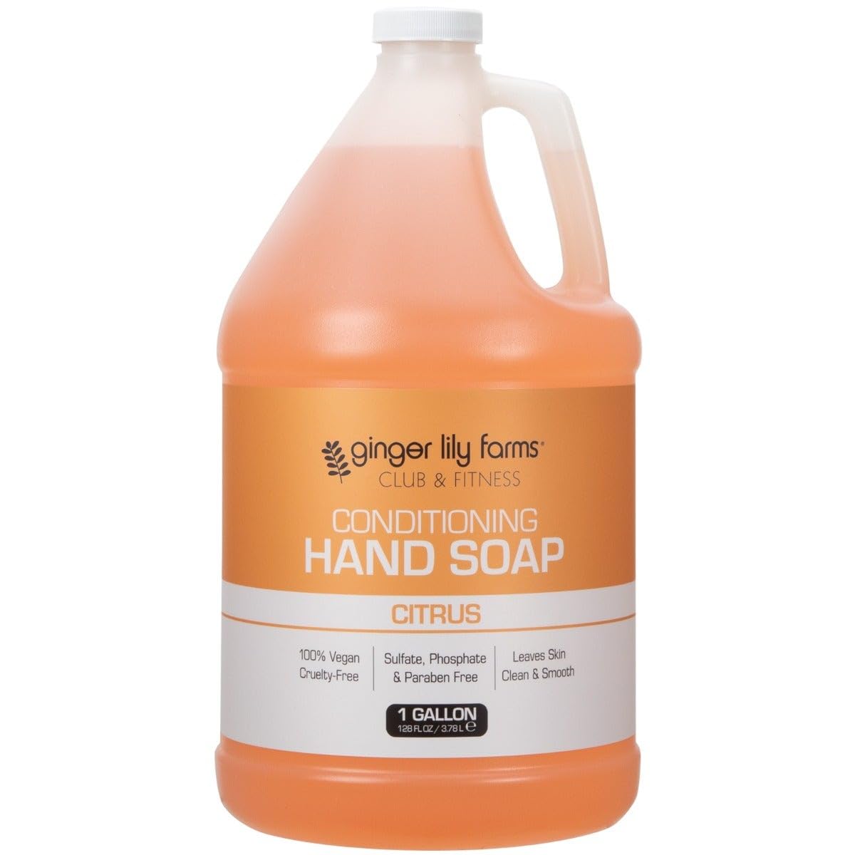 Ginger Lily Farms hand soap refill gallon front showing eco-friendly packaging.