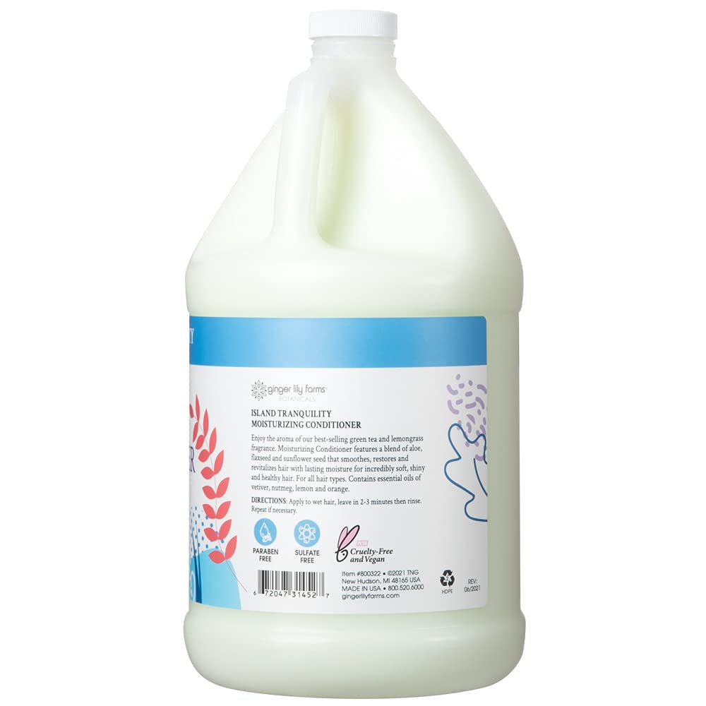 Ginger Lily Farms Island Tranquility conditioner pour enables smooth, controlled dispensing.
