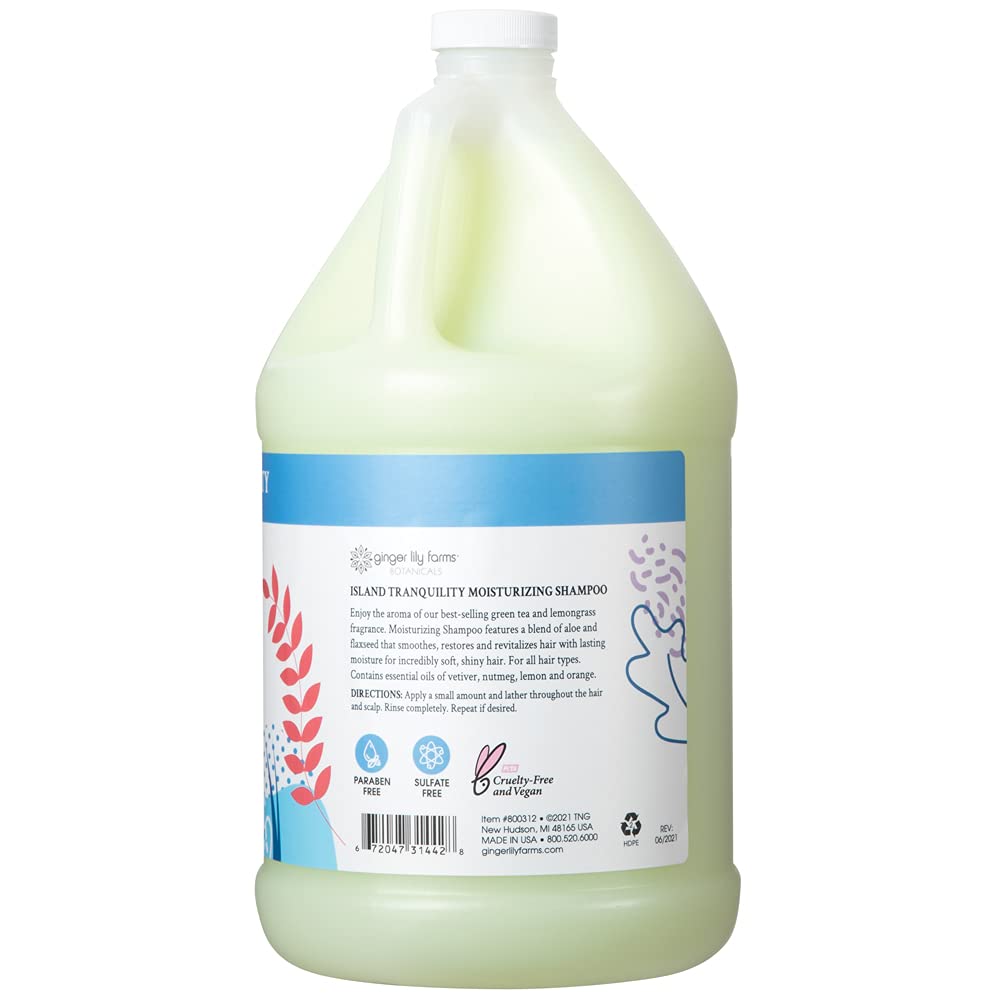Ginger Lily Farms Island Tranquility lather demonstrating rich foam and hydration.
