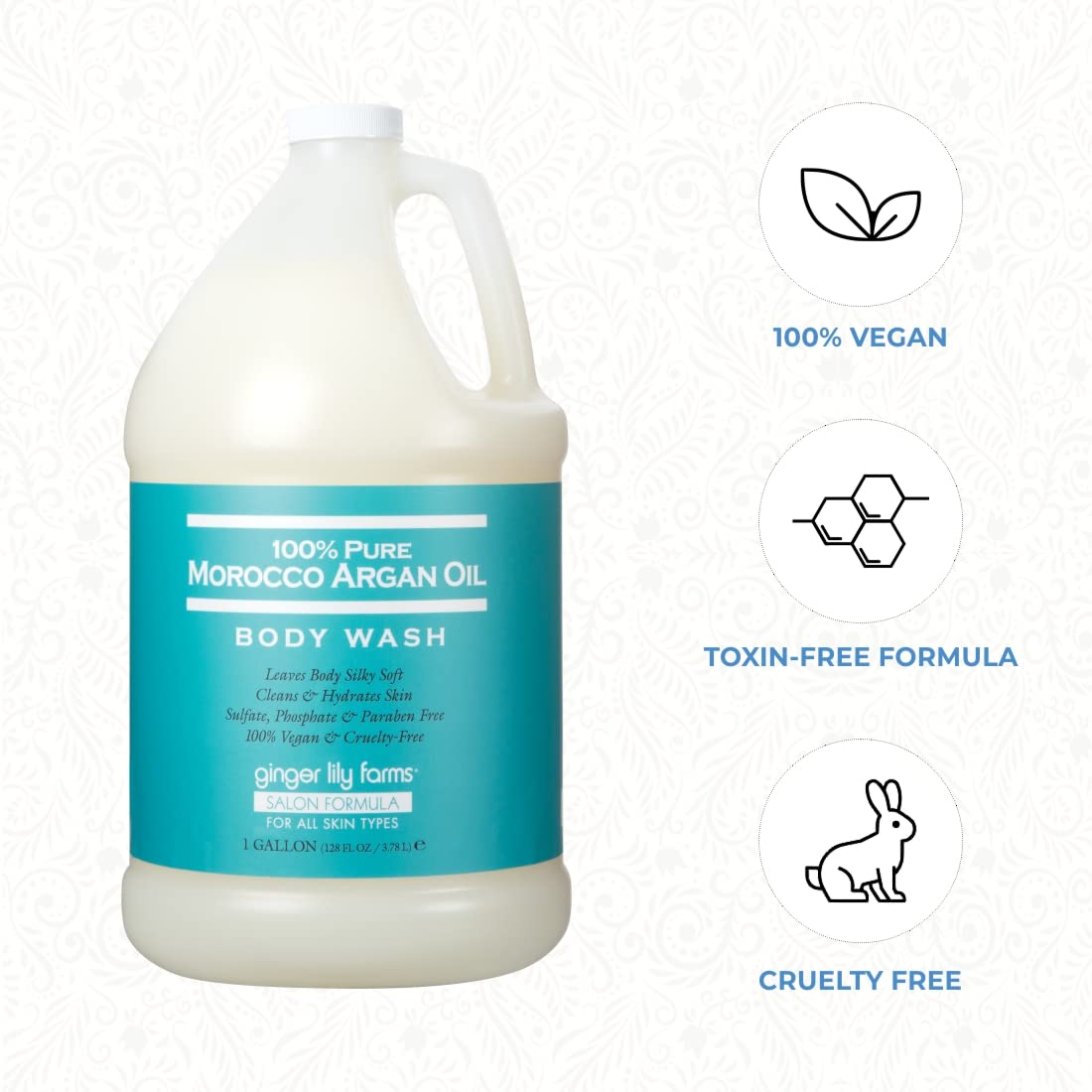 Ginger Lily Farms Cruelty-free certification badge visible signifies ethical skincare.
