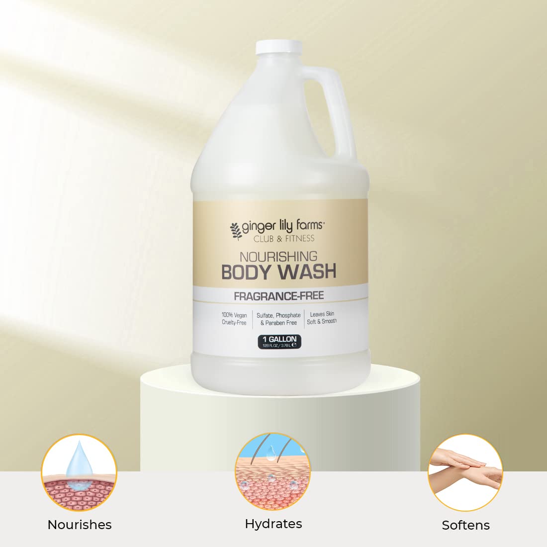Ginger Lily Farms skin hydration close-up showing softer, smoother skin after wash