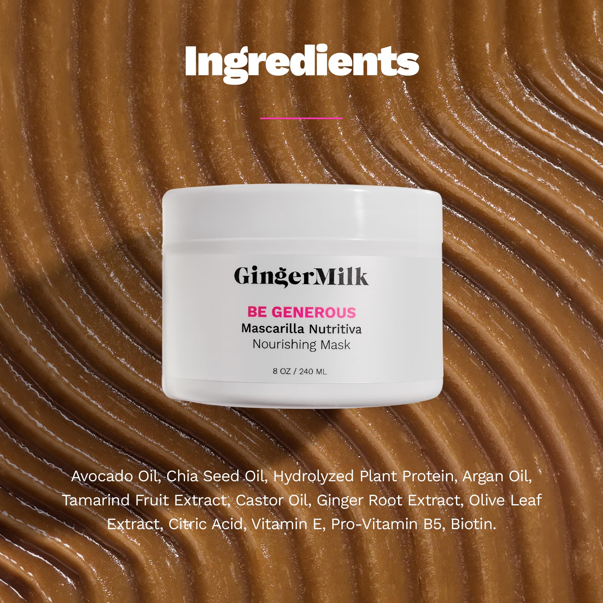 Ginger Milk Deep Repair Mask castor oil ingredient for moisture-rich strands