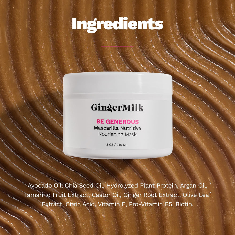 Ginger Milk Deep Repair Mask castor oil ingredient for moisture-rich strands
