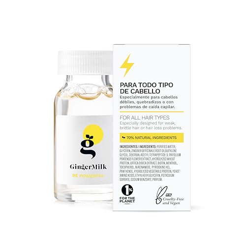 Ginger Milk Hair Growth Ampoule dropper on scalp shows easy application for thinning areas.