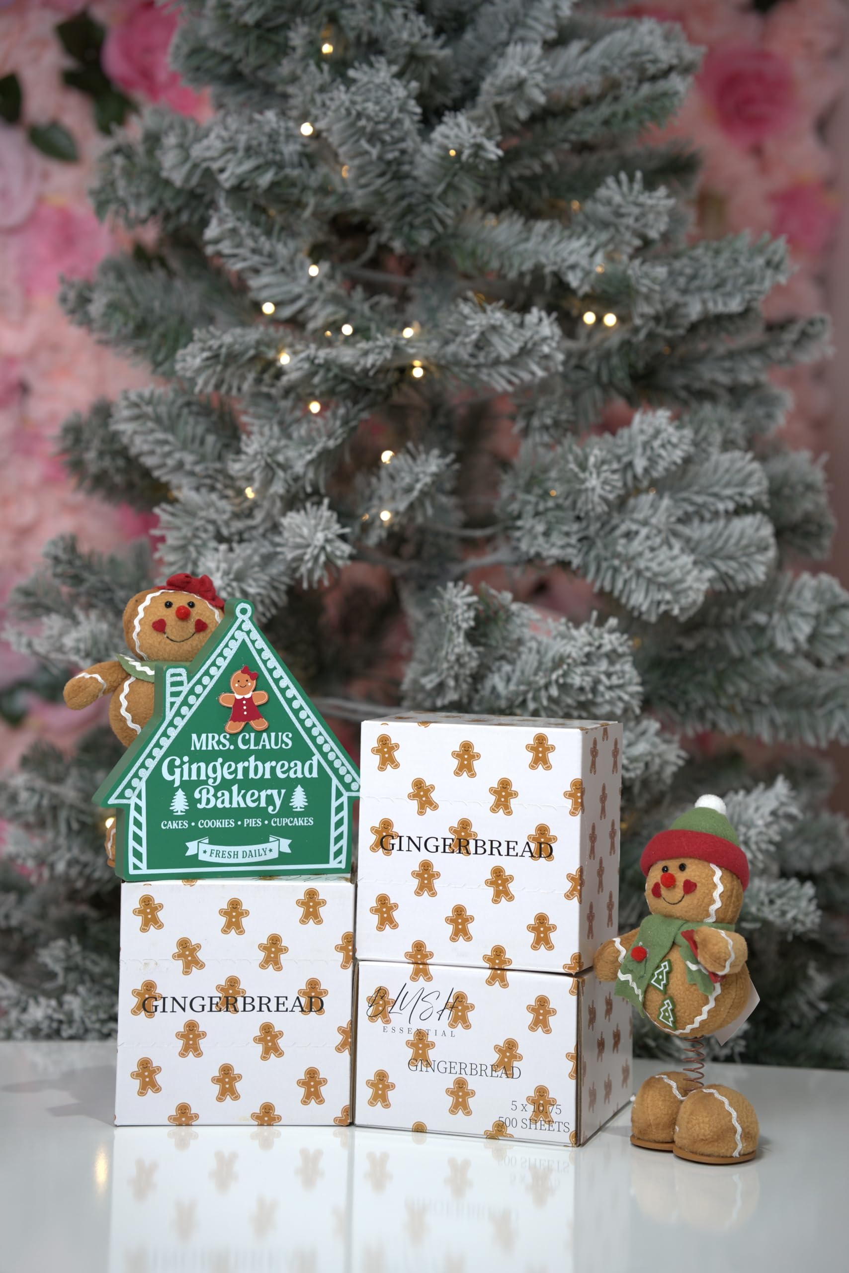 Gingerbread-pattern hair foil closeup for precise, creative Christmas highlights.